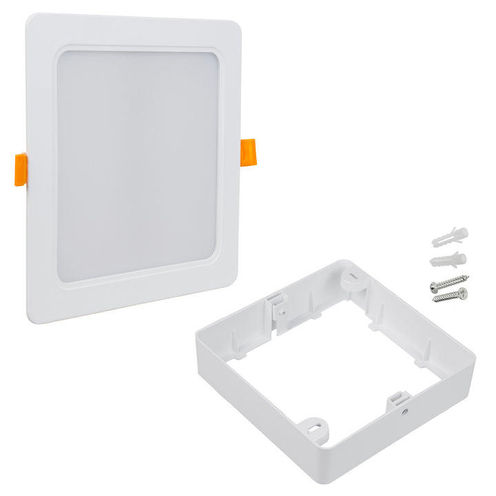 Painel de teto LED Maclean, montagem embutida SLIM, 18 W, branco neutro 4000 K, 170*170*26 mm, 1800 lm, MCE374 S + adaptador de montagem em superfície MCE379 S