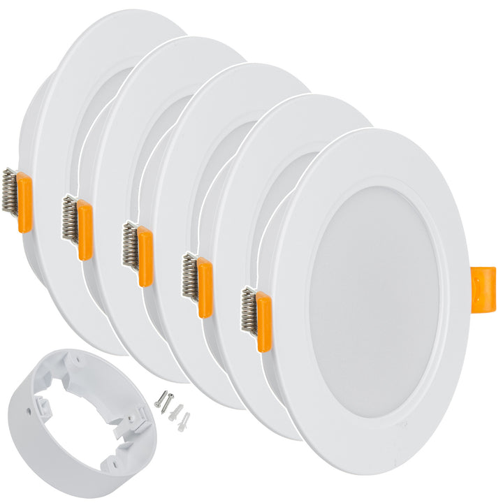 5 painéis de teto LED Maclean, montagem embutida SLIM, 9 W, branco neutro 4000 K, 120 x 26 mm, 900 lm, MCE371 R + adaptador de superfície MCE376 R