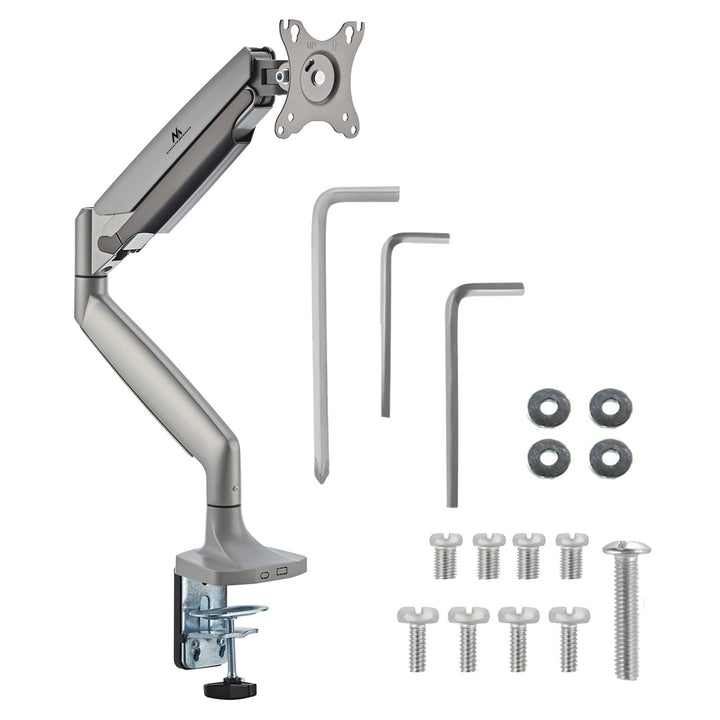 Suporte para monitor Maclean MC-969, braço duplo, suporte com mola a gás, 17"-45", carga máxima de 16 kg