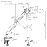 Maclean MC-969 Soporte para monitor, Brazo doble, Soporte con resorte de gas, 17"-45", Carga max. 16 kg