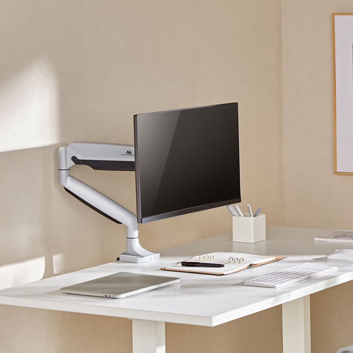 Suporte para monitor Maclean MC-969, braço duplo, suporte com mola a gás, 17"-45", carga máxima de 16 kg