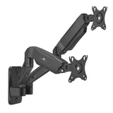 Suporte de parede para monitor duplo Maclean MC-988, ecrãs de 17 a 32 polegadas, suporte duplo, mola mecânica, carga máxima de 9 kg