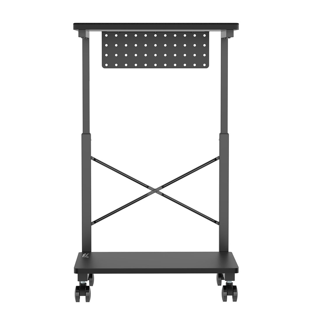 NanoRS Carrito de Ordenador de CPU con Altura Ajustable con Estante de hasta 80 kg | Carro portátil para PC con Espacio de Almacenamiento | Flexible con Ruedas | Estante Resistente al Agua | RS430