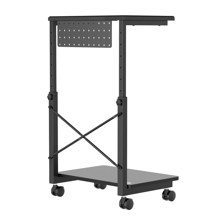 NanoRS Carrito de Ordenador de CPU con Altura Ajustable con Estante de hasta 80 kg | Carro portátil para PC con Espacio de Almacenamiento | Flexible con Ruedas | Estante Resistente al Agua | RS430