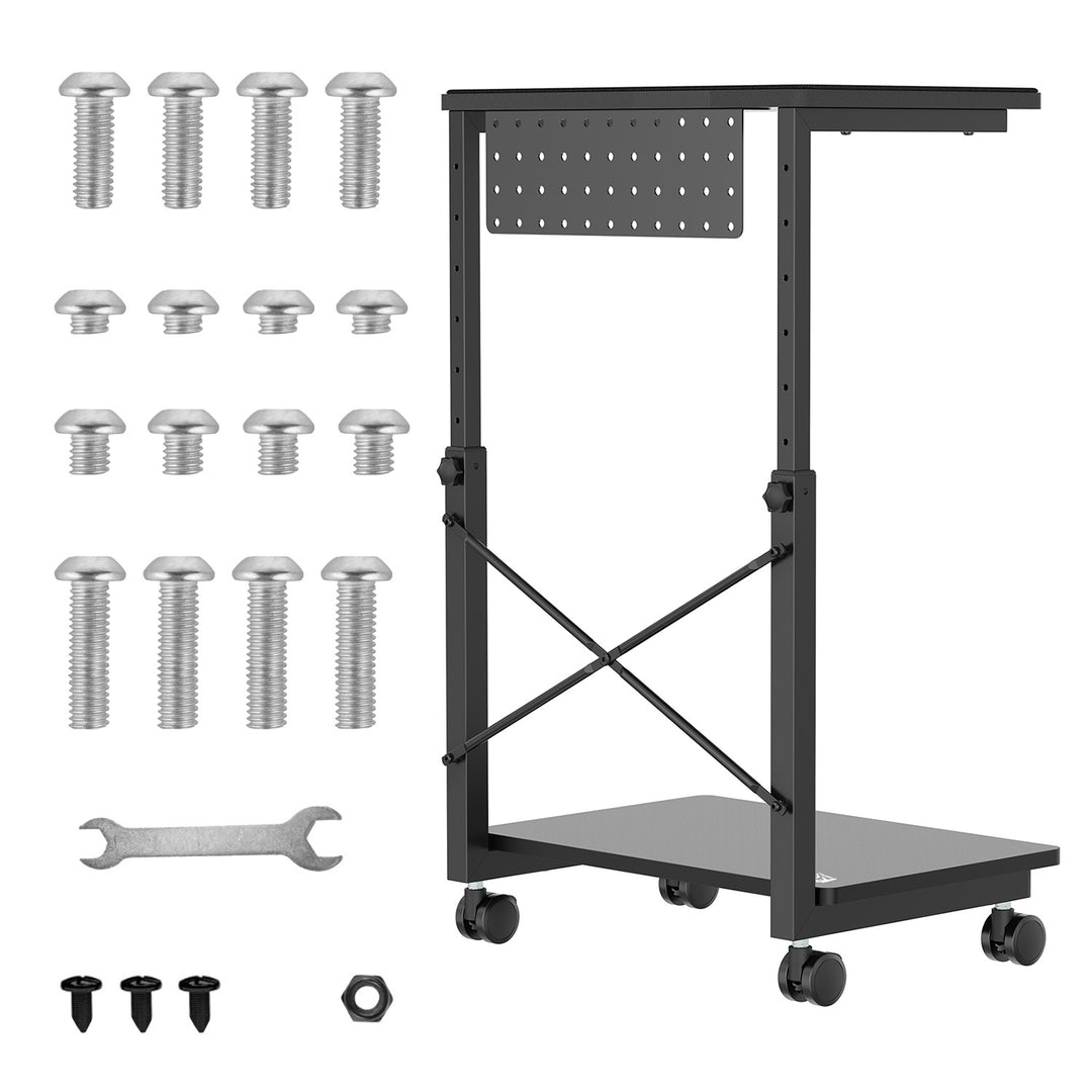 NanoRS Carrito de Ordenador de CPU con Altura Ajustable con Estante de hasta 80 kg | Carro portátil para PC con Espacio de Almacenamiento | Flexible con Ruedas | Estante Resistente al Agua | RS430