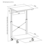 NanoRS Carrito de Ordenador de CPU con Altura Ajustable con Estante de hasta 80 kg | Carro portátil para PC con Espacio de Almacenamiento | Flexible con Ruedas | Estante Resistente al Agua | RS430