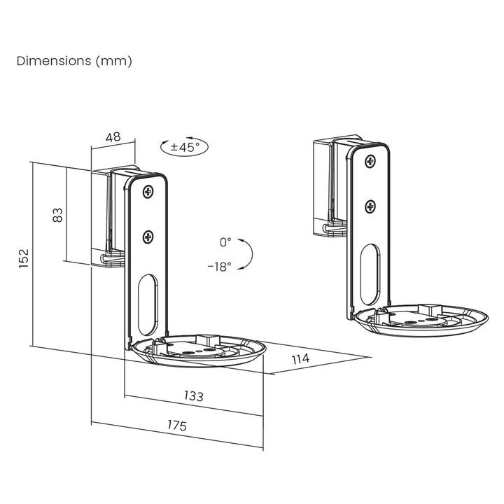 Maclean MC-997 Soporte de pared, Soporte compatible con Sonos ERA 100