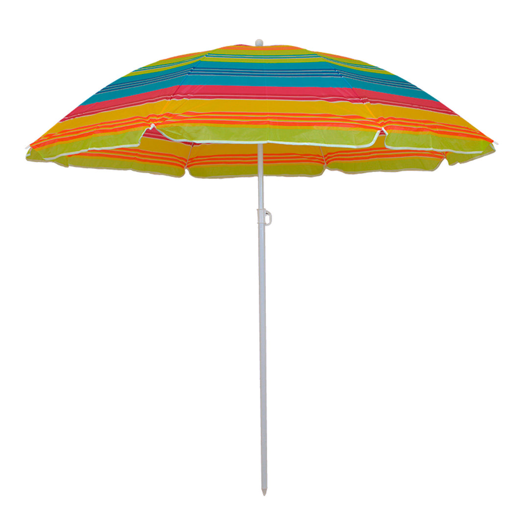 Guarda-sol de jardim Master Grill&amp;Party, 180 cm de diâmetro, riscas multicoloridas, JKB02