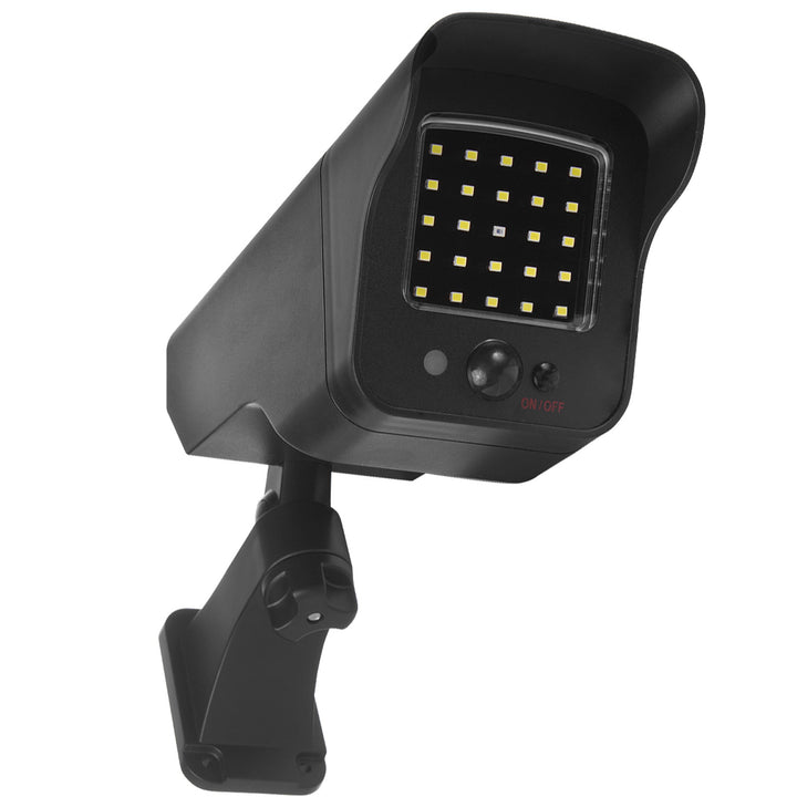 Câmara de vigilância com deteção de movimento Maclean e luz LED | Câmara de vigilância IP solar com lente | IP65 - Uso externo | 216/149lm, 6500K | LED vermelho intermitente alimentado por energia solar