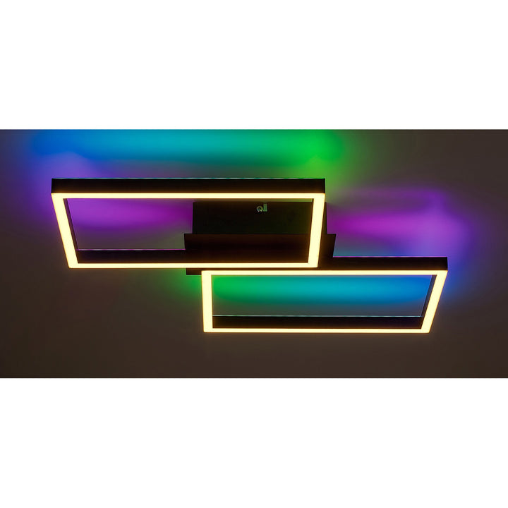 Candeeiro de teto Rabalux com comando, LED 40W, preto, Ludano