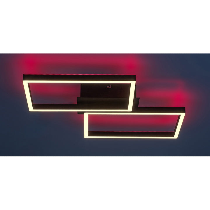Candeeiro de teto Rabalux com comando, LED 40W, preto, Ludano