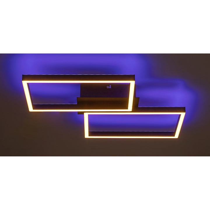 Candeeiro de teto Rabalux com comando, LED 40W, preto, Ludano