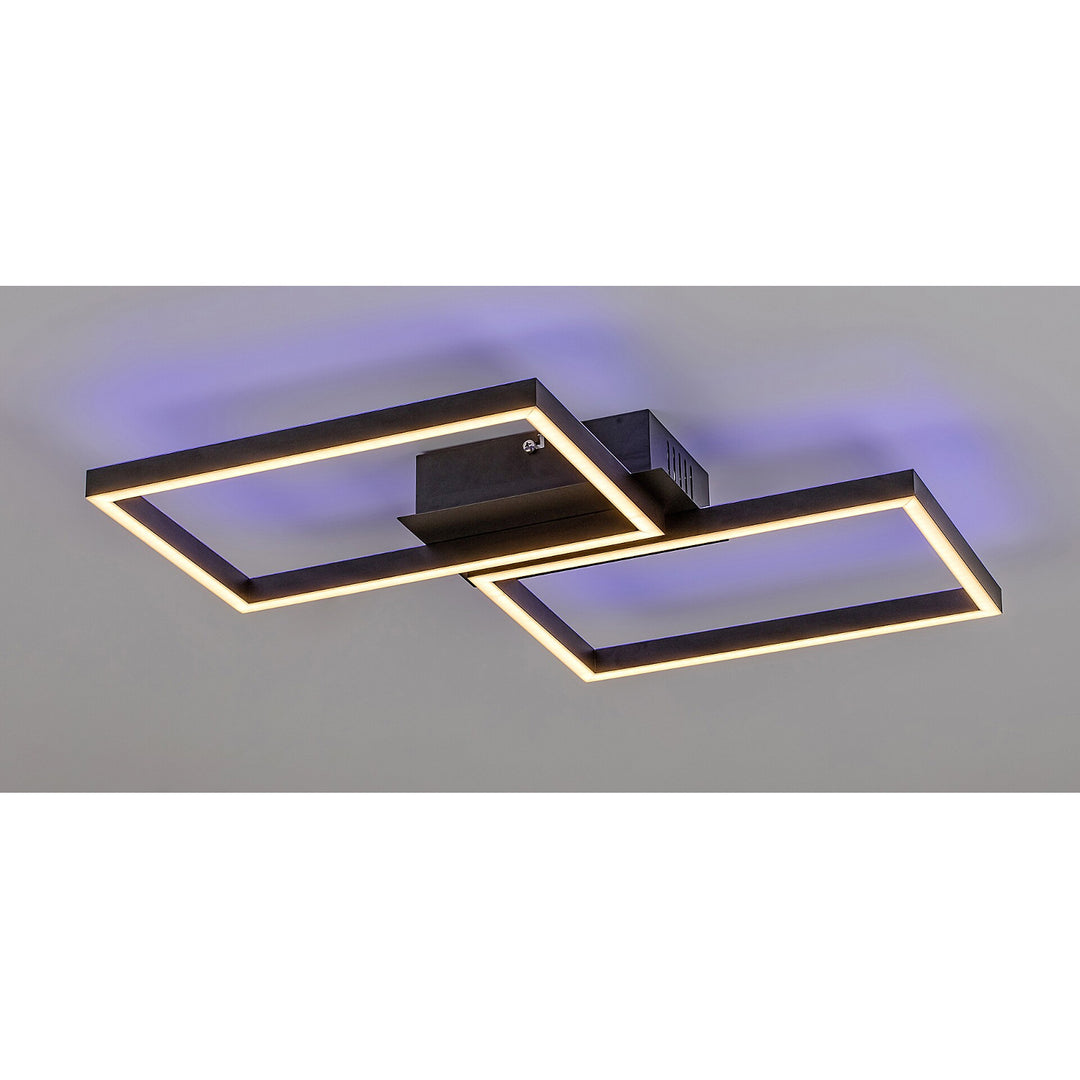 Candeeiro de teto Rabalux com comando, LED 40W, preto, Ludano