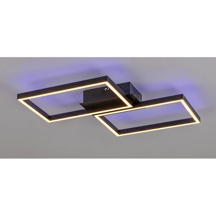 Candeeiro de teto Rabalux com comando, LED 40W, preto, Ludano