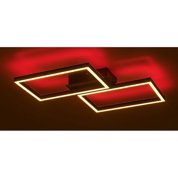 Candeeiro de teto Rabalux com comando, LED 40W, preto, Ludano