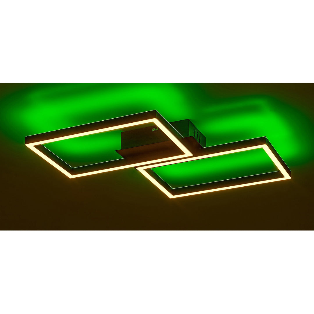 Candeeiro de teto Rabalux com comando, LED 40W, preto, Ludano
