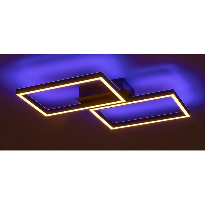 Candeeiro de teto Rabalux com comando, LED 40W, preto, Ludano