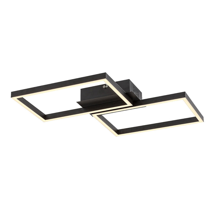 Candeeiro de teto Rabalux com comando, LED 40W, preto, Ludano