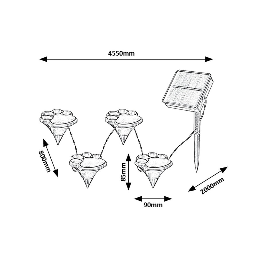 Luzes solares Rabalux, pacote de 4, LED, IP44, bateria de 600 mAh, Wigry