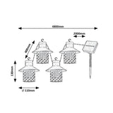 Luminárias Solares Rabalux, 4 Luzes, Exterior, IP44, Pretas, Ximpu