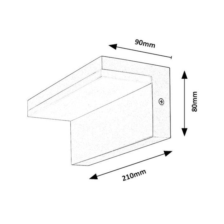 Aplique de parede exterior Rabalux, LED, 10 W, IP54, branco, Saragoça
