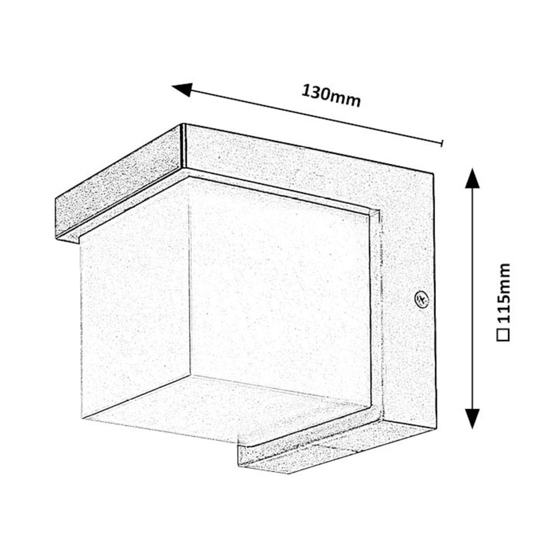 Candeeiro de parede Rabalux para exterior, LED 10W, IP54, preto, Andelle