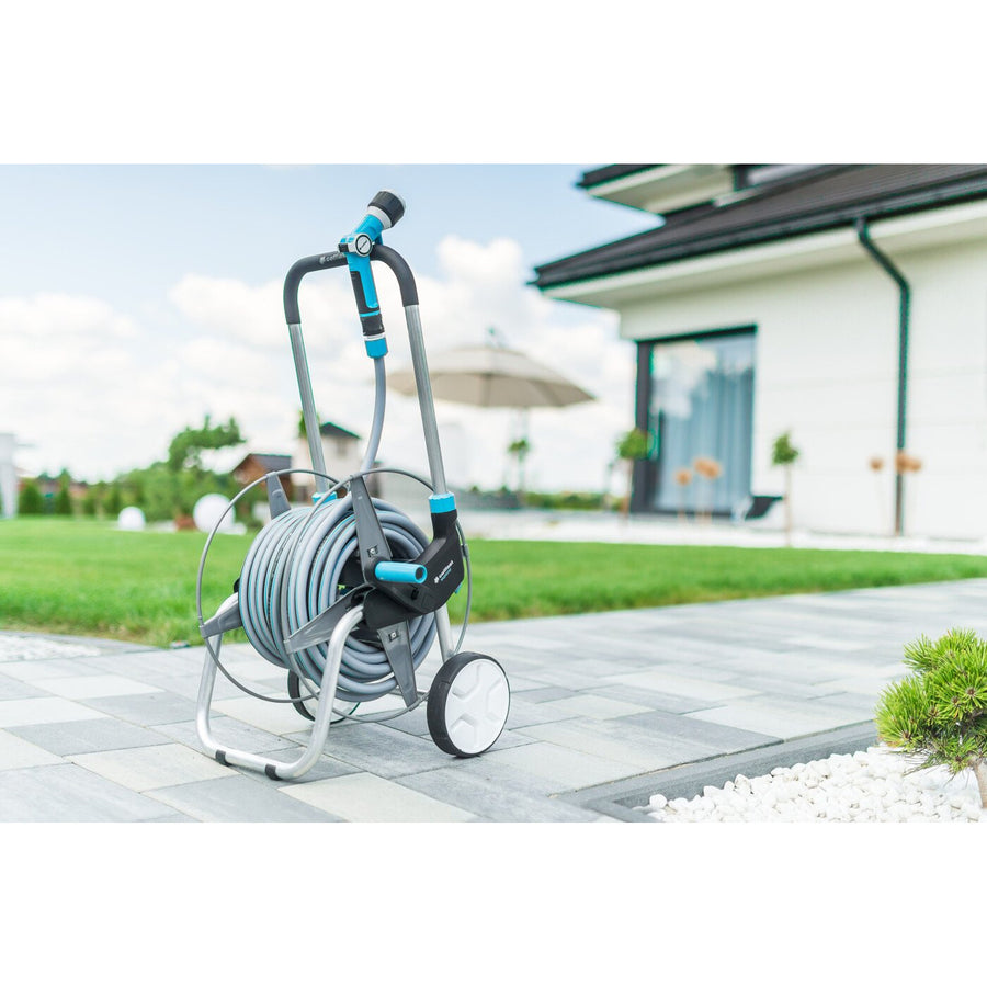 Conjunto de jardim Cellfast, carrinho, mangueira de 20 m 3/4, aspersor, acessórios, EXPLORER