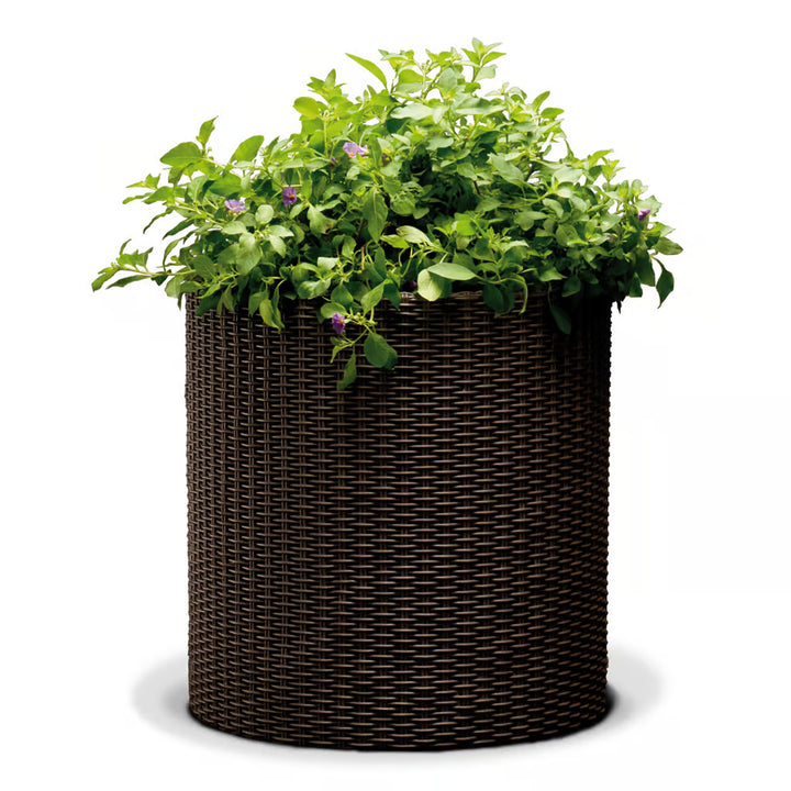 Plantadora Redonda Keter, Diâmetro 36 cm, Bronze, Plantadora Cilíndrica M