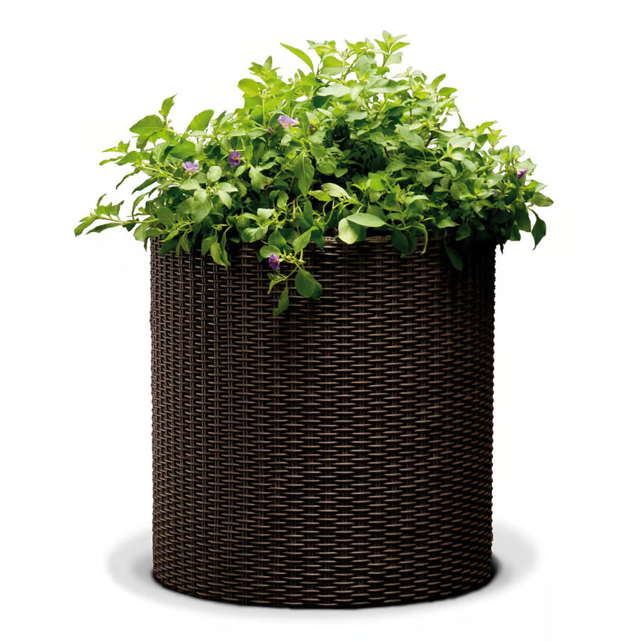Plantadora Redonda Keter, Diâmetro 36 cm, Bronze, Plantadora Cilíndrica M