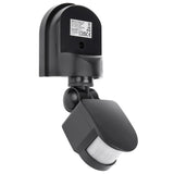 Maclean MCE25 GR Detetor de movimento infravermelho, sensor de movimento e crepúsculo, ângulo de deteção: 180°, alcance de deteção: 5-12 m, instalação do sensor no teto e parede exteriores