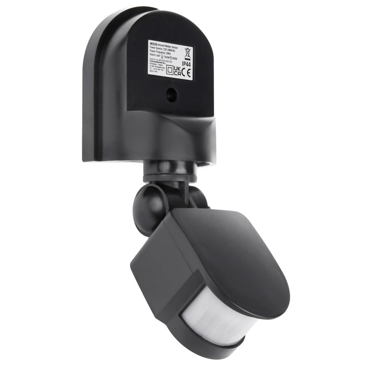 Maclean MCE25 GR Detetor de movimento infravermelho, sensor de movimento e crepúsculo, ângulo de deteção: 180°, alcance de deteção: 5-12 m, instalação do sensor no teto e parede exteriores