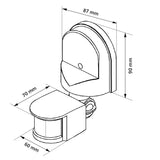 Maclean MCE25 GR Detetor de movimento infravermelho, sensor de movimento e crepúsculo, ângulo de deteção: 180°, alcance de deteção: 5-12 m, instalação do sensor no teto e parede exteriores