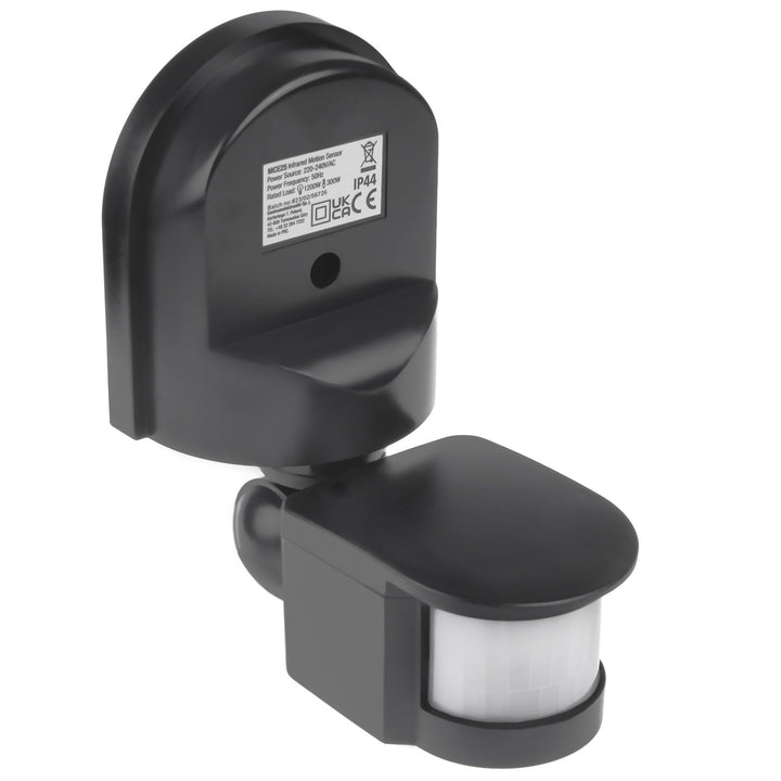 Maclean MCE25 GR Detetor de movimento infravermelho, sensor de movimento e crepúsculo, ângulo de deteção: 180°, alcance de deteção: 5-12 m, instalação do sensor no teto e parede exteriores