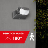 Sensor de movimento infravermelho universal Maclean MCE201 GR com sensor de crepúsculo, alcance: 12 m, detetor de movimento para montagem no teto e na parede, utilização no interior e no exterior