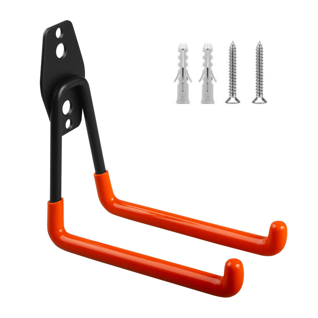 Gancho de garagem Maclean MC-443, suporte de parede para pneus, ferramentas, escada, bicicleta, gancho de parede para organização, gancho duplo de arrumação, cabide para ferramentas (carga máxima: 50 kg)