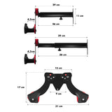 Maclean MC-449 Soporte de Pared para Bicicletas, Portabicicletas con 2 Ganchos | Soporte de Pared para Bicicleta Horizontal Carga máx. 30 kg | Distancia Ajustable del Brazo, Distancia Ajustable a la Pared: 29-39 cm