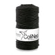 ColiNea Cordón de algodón con núcleo de algodón, Trenzado, 3 mm, 100 m, Color negro