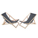 Conjunto de 2 espreguiçadeiras em madeira cinzenta, ideais para praia, varanda, terraço