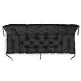 KingGarden Almofada para banco de jardim impermeável com 2 almofadas laterais 42x42 cm 1+2 Conjunto de 3 peças Codura de PVC impermeável (preto, 100x60x50cm + 2 almofadas 42 x 42 cm)