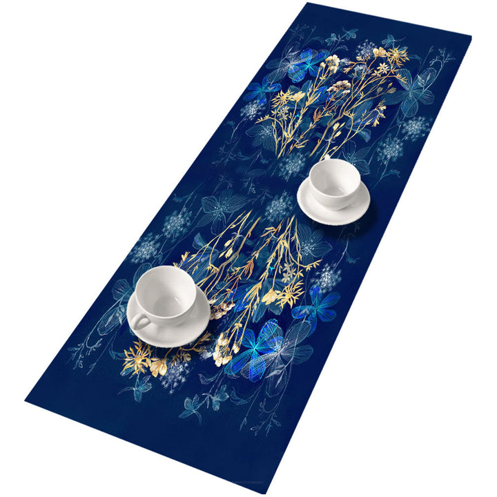 Caminho de Mesa Bertoni em Feltro, 95x33cm, Estampado Meia-Noite