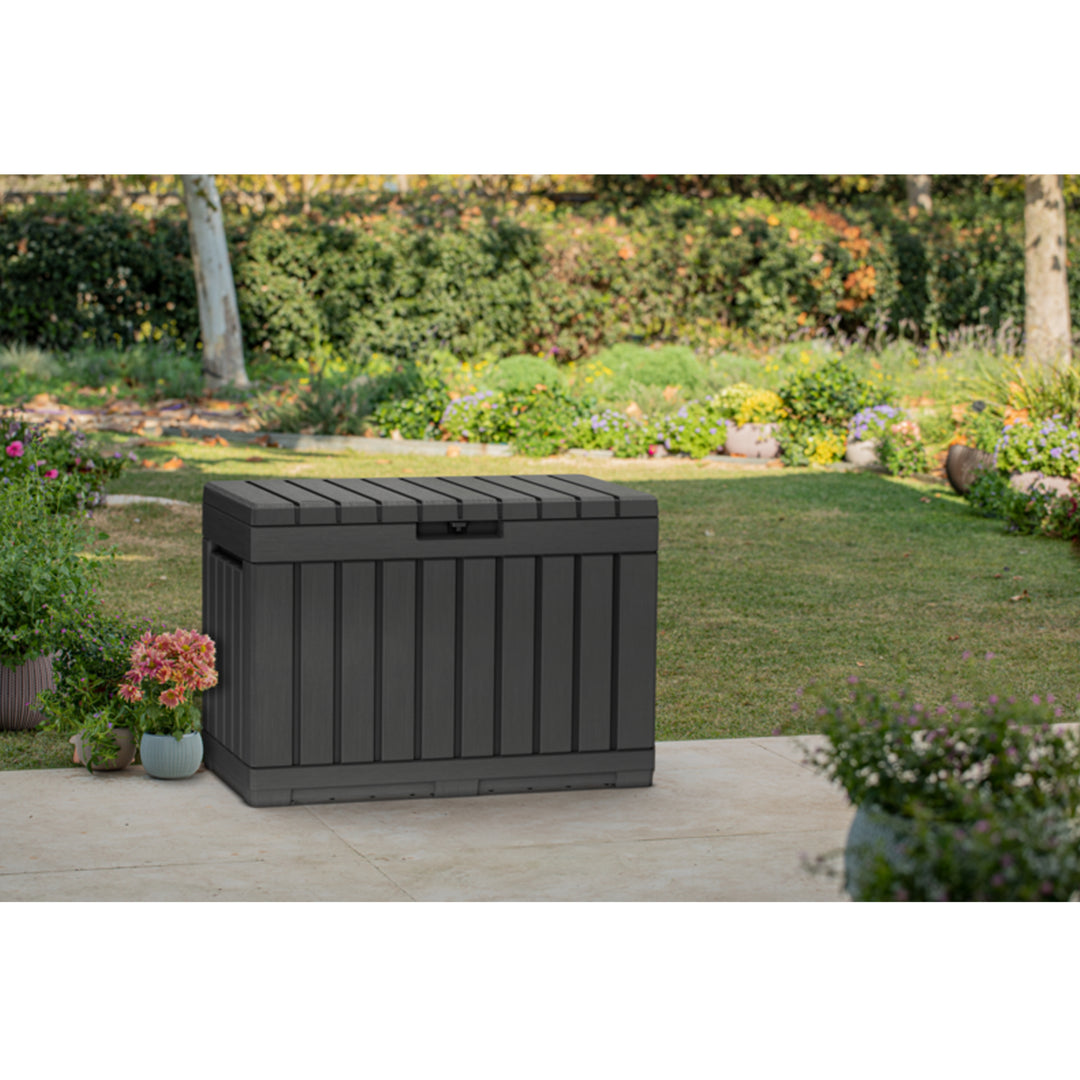 Keter Baúl de Jardín, Color grafito, Función Asiento, 190L, Kentwood
