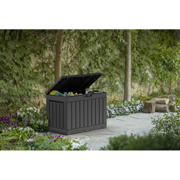 Keter Baúl de Jardín, Color grafito, Función Asiento, 190L, Kentwood