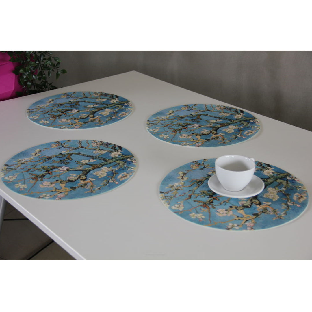 Conjunto de Trivet Bertoni Arco Design, 4 peças, redondo, 33 cm, cor amêndoa