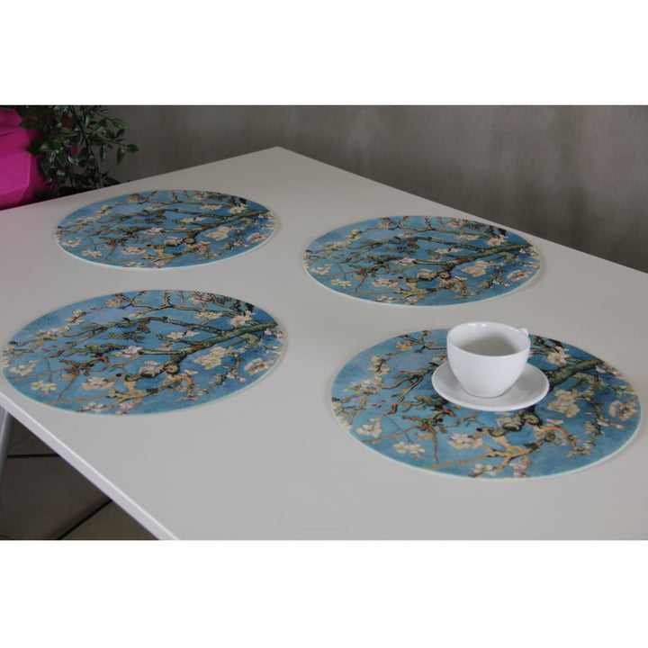 Conjunto de Trivet Bertoni Arco Design, 4 peças, redondo, 33 cm, cor amêndoa