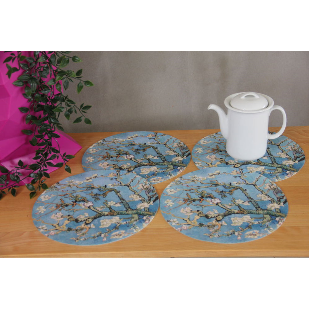 Conjunto de Trivet Bertoni Arco Design, 4 peças, redondo, 33 cm, cor amêndoa