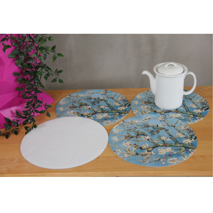 Conjunto de Trivet Bertoni Arco Design, 4 peças, redondo, 33 cm, cor amêndoa