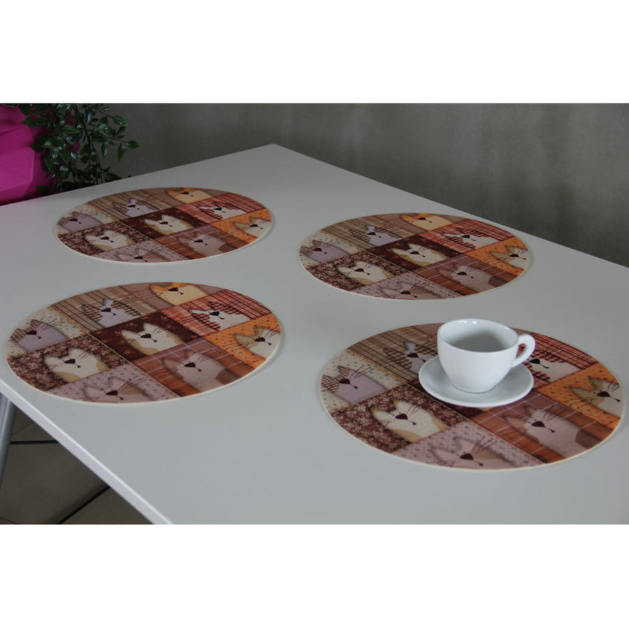 Conjunto de Trivet Bertoni Arco Design, 4 peças, redondo, 33 cm, Pexeso Bege