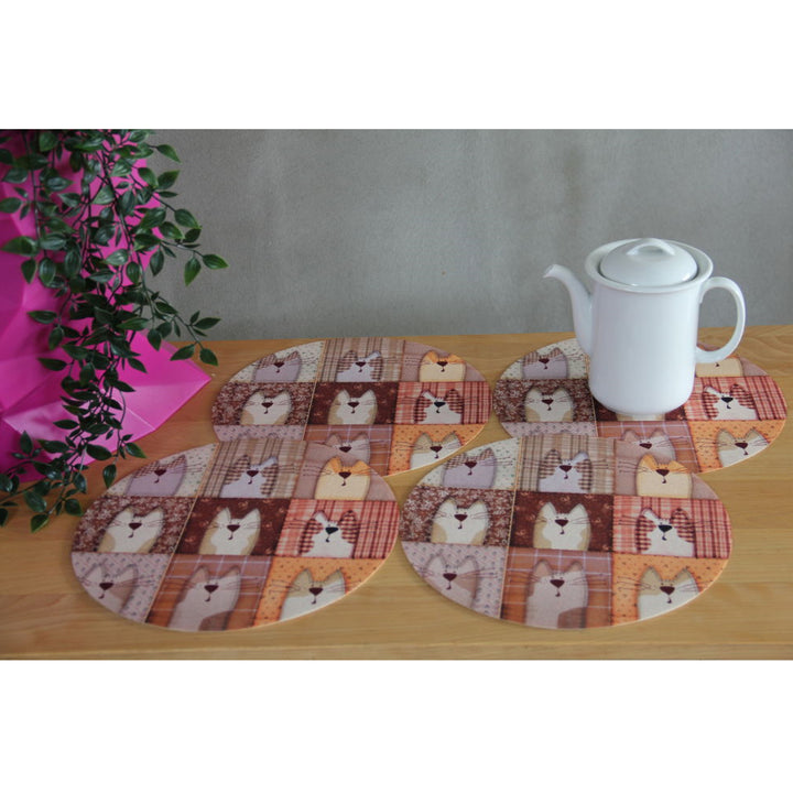 Conjunto de Trivet Bertoni Arco Design, 4 peças, redondo, 33 cm, Pexeso Bege