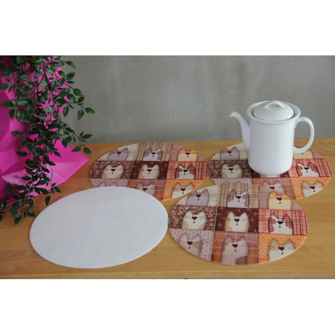 Conjunto de Trivet Bertoni Arco Design, 4 peças, redondo, 33 cm, Pexeso Bege