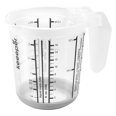 Jarra de medição Keeper com base e pega antiderrapantes, 500 ml, Massimo, cinzento nórdico